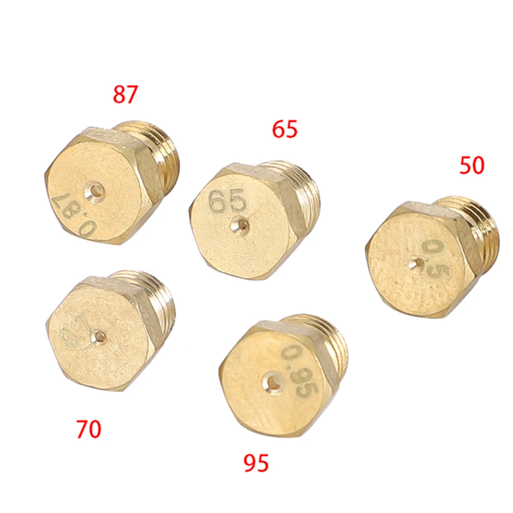 5PCS Brenner Gas Kochfeld LPG-Umwandlung Kits Jets 50 65 70 87 95 Messing Düse Für Gasherd messing Düse Propan Injektor Image