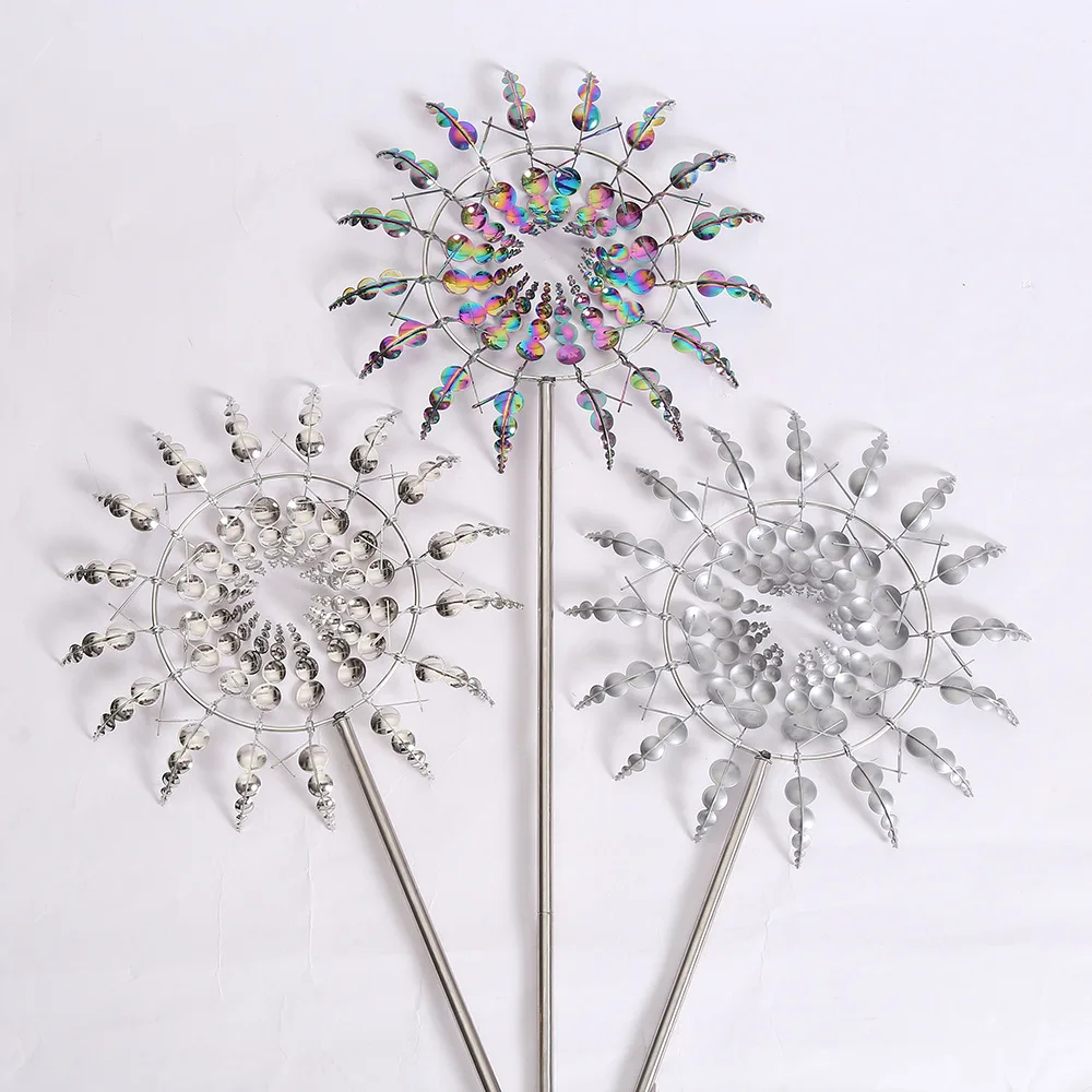 Kreative Gartenbau Windkraft rotierenden Einsatz Außenhof Eisen Kunst Metall Garten dekoration Windmühle Dekoration Image