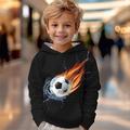 Ragazzi 3D Football Felpa con cappuccio Pullover Manica lunga Stampa 3D Autunno Inverno Moda Streetwear Fresco Poliestere Bambini All'aperto Casual Quotidiano Vestibilità regolare