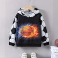 Ragazzi 3D Football Felpa con cappuccio Pullover Manica lunga Stampa 3D Autunno Inverno Moda Streetwear Fresco Poliestere Bambini All'aperto Casual Quotidiano Vestibilità regolare