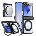 Custodia per telefono Samsung Galaxy Z Flip 6 Flip 5 Supporto per supporto Magnete Ricarica wireless Supporto retro in PC placcato