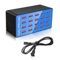 Stazione di ricarica USB 100 W 5 V 20 A 20 porte Presa di ricarica rapida Adattatore universale multiporta per più dispositivi - Telefono cellulare Tablet Computer portatile Fotocamera Cuffie