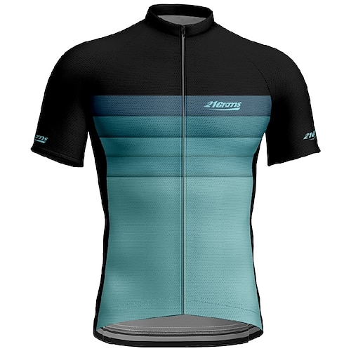 Herren Radtrikot Farbverlauf Kurzarm Fahhrad T-Shirt Trikot mit 3 Gesäßtaschen Mountainbike MTB Schnelltrocknend Anatomisches Design Feuchtigkeitsableitend Atmungsaktiv Sport Gelb Rot Blau Bekleidung Image