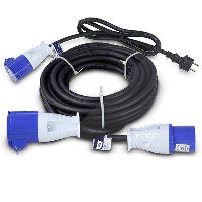 Enva CEE Adapter-Stecker Schuko auf CEE + CEE Verlängerungskabel 10m [Hersteller-Nr. 41108574] Image