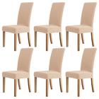 Lot de 6 housses de chaise de salle à manger en jacquard et élasthanne résistant à l'eau housses de protection de chaise extensibles avec bande élastique pour salle à manger et mariage
