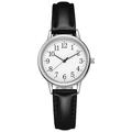 Montre à quartz pour femme avec mouvement japonais chiffres arabes faciles à lire et cadran simple bracelet en cuir PU