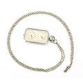 Montre de poche rectangulaire à double fuseau horaire en bronze pour hommes mouvement à quartz collier de fête pour femmes cadeaux.