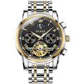 Montre mécanique automatique OLEVS pour homme avec calendrier luxe étanche mode phase de lune lumineuse acier inoxydable