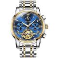 Montre mécanique automatique OLEVS pour homme avec calendrier luxe étanche mode phase de lune lumineuse acier inoxydable