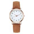 Montre à quartz décontractée en cuir pour femme avec petit cadran lumineux et simple