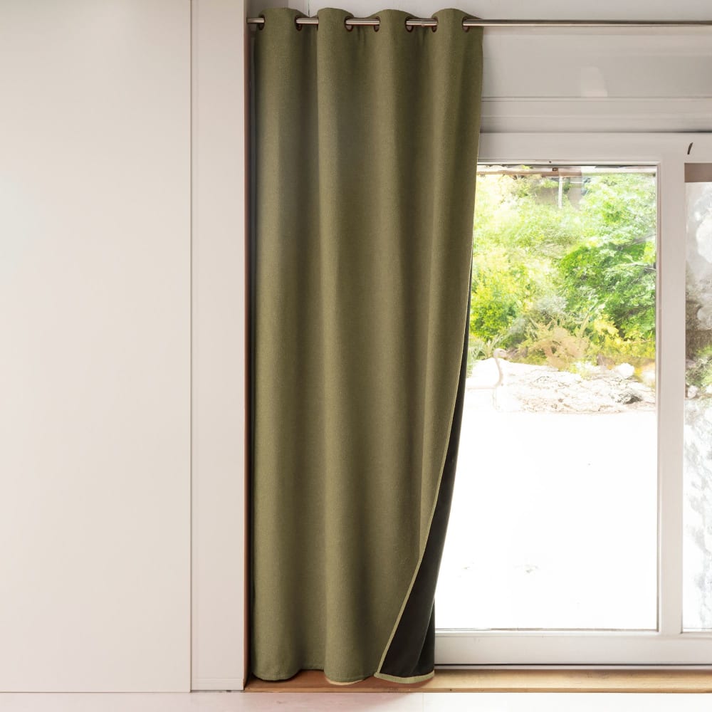 Rideau occultant en polyester vert kaki 140x250cm