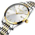 Montre-bracelet à quartz analogique ultra-mince pour homme minimaliste classique étanche calendrier chronographe en acier inoxydable