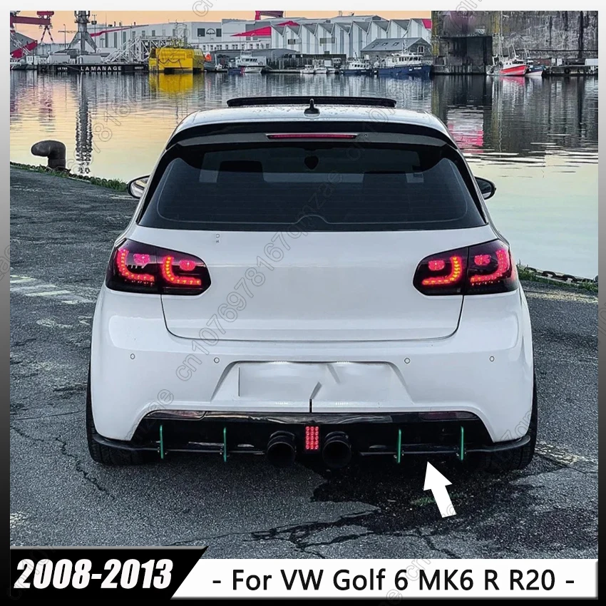 Auto Paraurti Posteriore Diffusore Labbro e Lato Posteriore Splitter Per VW Volkswagen Golf 6 MK6 R R20 2008-2013 Auto Spoiler Guard Protector