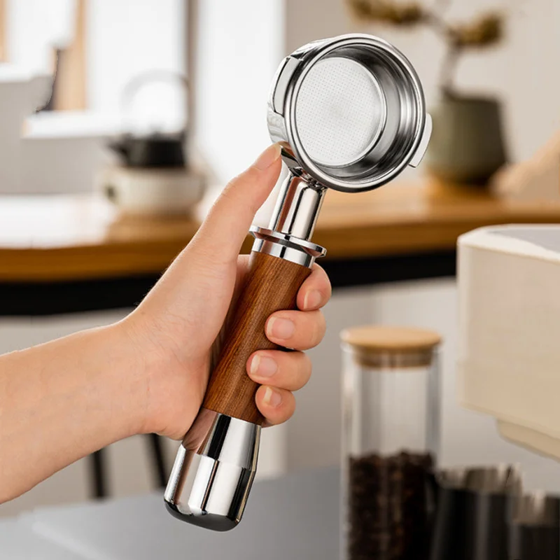 Portafiltro senza fondo per caffè espresso in acciaio inossidabile 304, 58 mm, 2 orecchie, per macchina da caffè Expobar/ROCKET/Lelit E61, accessorio per barista