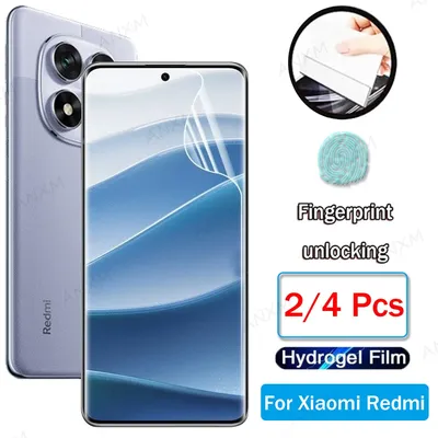 2/4Pcs Hydrogel Film For Redmi Note 14 13 12 11 Pro Plus 4G 5G Screen Protector HD Front Film Not Tempered Glass