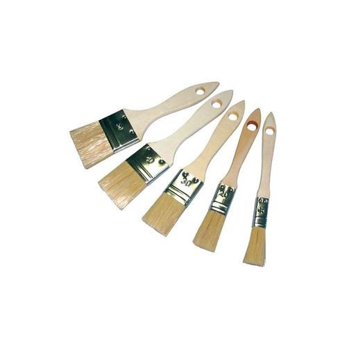 Savy - Lot de 5 pinceaux plat manche bois