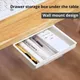 1pc bianco autoadesivo cassetto portaoggetti scatola trucco matita vassoio scrivania nascosta sotto il supporto da scrivania scatola di immagazzinaggio autoadesiva sotto il cassetto