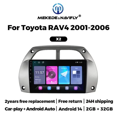NAVIFLY 9'' For Toyota RAV4 Rav 4 2001-2006 Android 14 Car Radio Multimedia Players Carplay Auto GPS