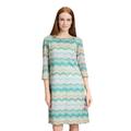 Etuikleid BETTY BARCLAY "Betty Barclay Etuikleid mit 3/4 Arm", Damen, Gr. 40, Normalgrößen, bunt (khaki, blau), Obermaterial: 100% Polyester. Futter: 100% Polyester., festlich, ausgestellt kurz, U-Boot-Ausschnitt, 3/4-Ärmel, Kleider, Muster