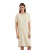 Strickkleid MARC O'POLO "aus Bio-Baumwolle-Leinen-Mix", Damen, Gr. 46, Normalgrößen, beige (natural cotton), Obermaterial: 52% Baumwolle, 48% Leinen; Futter: 100% Nicht verfügbar, unifarben, casual, relaxed fit wadenlang, Rundhals, Kurzarm...