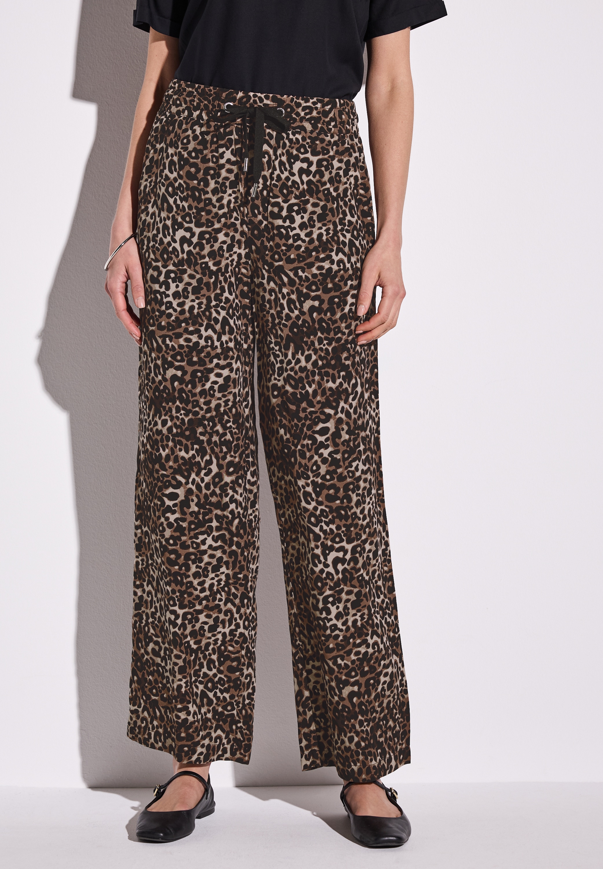 Culotte STREET ONE, Damen, Gr. 34, Länge 30, braun (cub braun), Stoff, 100% Viskose, comfort fit normal, Hosen Culotte, im Loose Fit