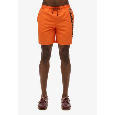 Badeshorts SUPERDRY "SPORT GRAPHIC 17 SWIM SHORT", Herren, Gr. XXL, N-Gr, denver orange, Web, Polyester, bedruckt, modisch, Badehosen Image