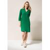 Sommerkleid CECIL, Damen, Gr. L (42), US-Größen, grün (garden grün), Web, 100% Baumwolle, unifarben, casual, comfort fit kniefrei, V-Ausschnitt, 3/4-Ärmel Bündchen, Kleider, aus 100% Baumwolle
