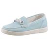 Mokassin WALDLÄUFER "H-DAISY", Damen, Gr. 6,5, blau (hellblau), Veloursleder, unifarben, klassisch, Schuhe, Slipper, Halbschuh, Schlupfschuh in bequemer Schuhweite H