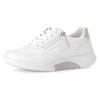 Keilsneaker GABOR ROLLINGSOFT, Damen, Gr. 41, silber (weiß, silberfarben), Lederimitat, sportlich, Schuhe, Freizeitschuh, Halbschuh, Schnürer, herausnehmbares Wechselfußbett