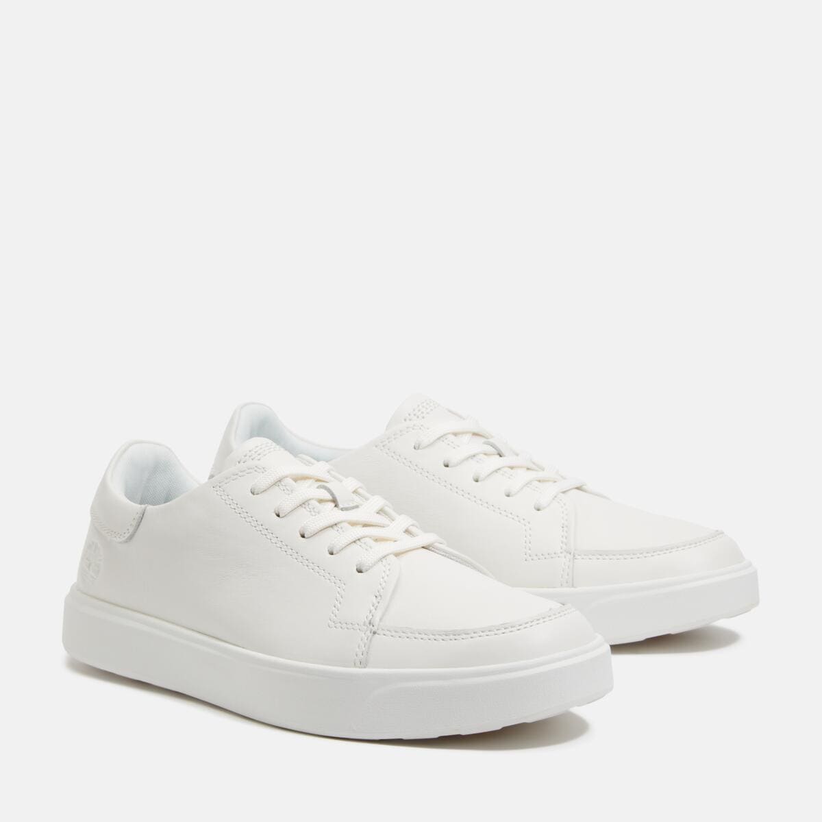 Sneaker TIMBERLAND "Emerson Street LOW LACE UP SNEAKER", Damen, Gr. 45, whi full grain, Leder, Synthetik, Schuhe Sneaker