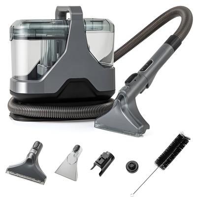 Grey ABS 600W Upholstery Cleaner with Powerful Suction and Dual Water Tanks - 12" x 8.5" x 12.5" (L x W x H)