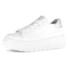 Plateausneaker GABOR, Damen, Gr. 38, silber (weiß, silberfarben), Kalbsleder, unifarben mit Farbeinsatz, sportlich, Schuhe, Schnürschuh, Halbschuh, Freiezeitschuh mit Best Fitting-Ausstattung
