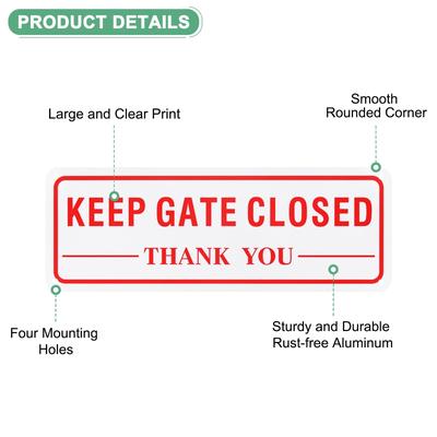 2-Pack Keep Gate Closed Thank you Sign for Home