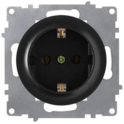 Onekeyelectro - Schuko-Steckdose mit Schraubklemmen, Erdung, 230V/16A, ohne Rahmen, schwarz Image