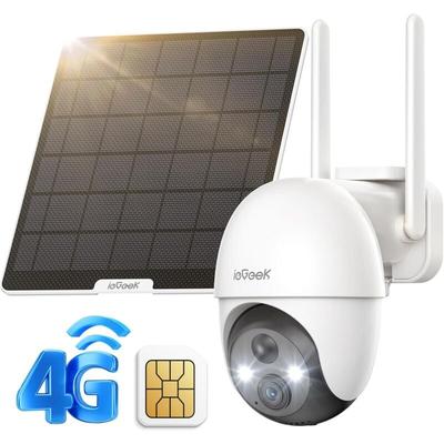 Iegeek - 4G lte Outdoor Solar Überwachungskamera mit SIM-Karte, Überwachungskamera ohne WiFi, Image