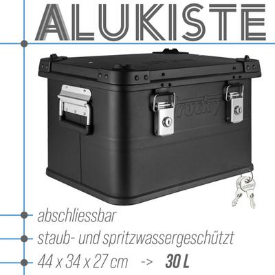 Trucky - Aluminium Box mit Deckel Schwarz Alu Kiste Box Alukiste 30 Liter Transportbox Metallbox Image