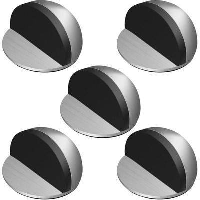 Csparkv - 5 Stück Türstopper, selbstklebende Edelstahl-Türstopper, Stopper mit Gummipuffern, Image