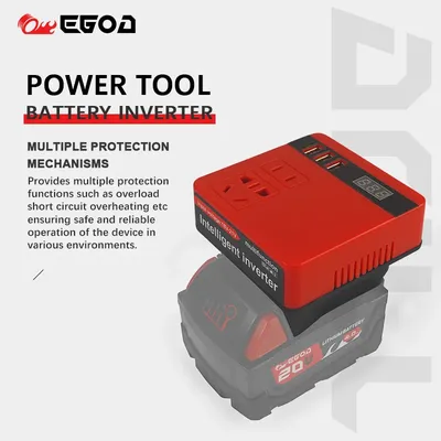 Lithium Battery Inverter Fit For Milwaukee Battery Input 18-21v Voltage Output 110v/220v Voltage Outdoor Working Inverter