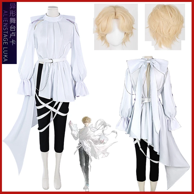 Anime Luka Cosplay Kostüm Frauen Männer Hallowmas Party Comic Con Outfits Alien Bühne Weißes Hemd Kleid Perücke Zubehör Vollen Satz Image