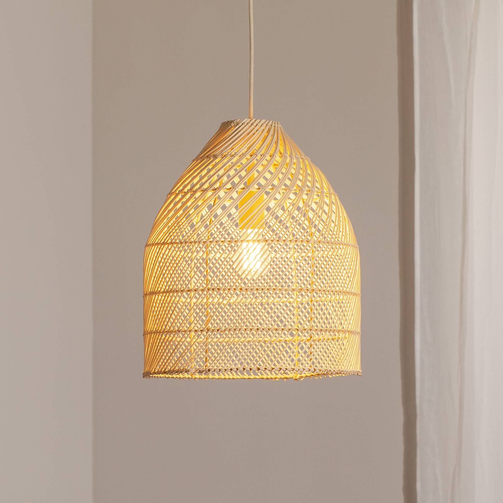 Hängelampe Luis ONLI, dimmbar, Holz hell, für Wohn- / Esszimmer, Holz, Skandinavisch, Pendelleuchte