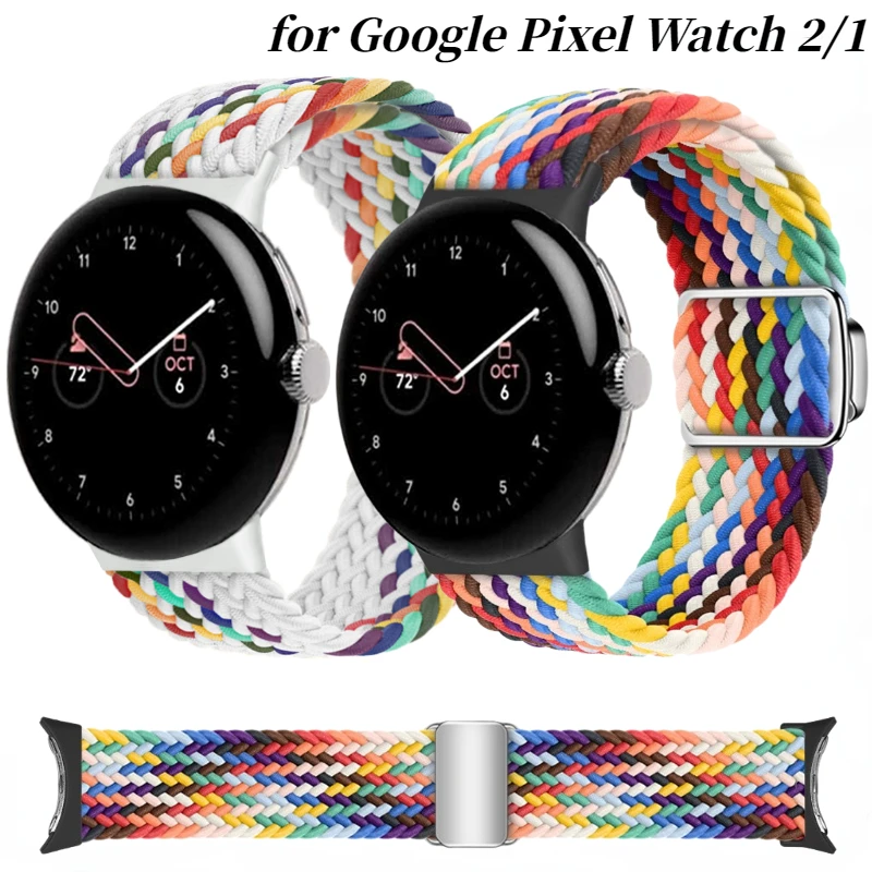 Nylon-Schlaufenarmband für Google Pixel Watch 4, 3, 41 mm, geflochtenes Band, Ersatzarmband, Stoffarmband, Google Pixel Watch 2, 1 Gürtel Image