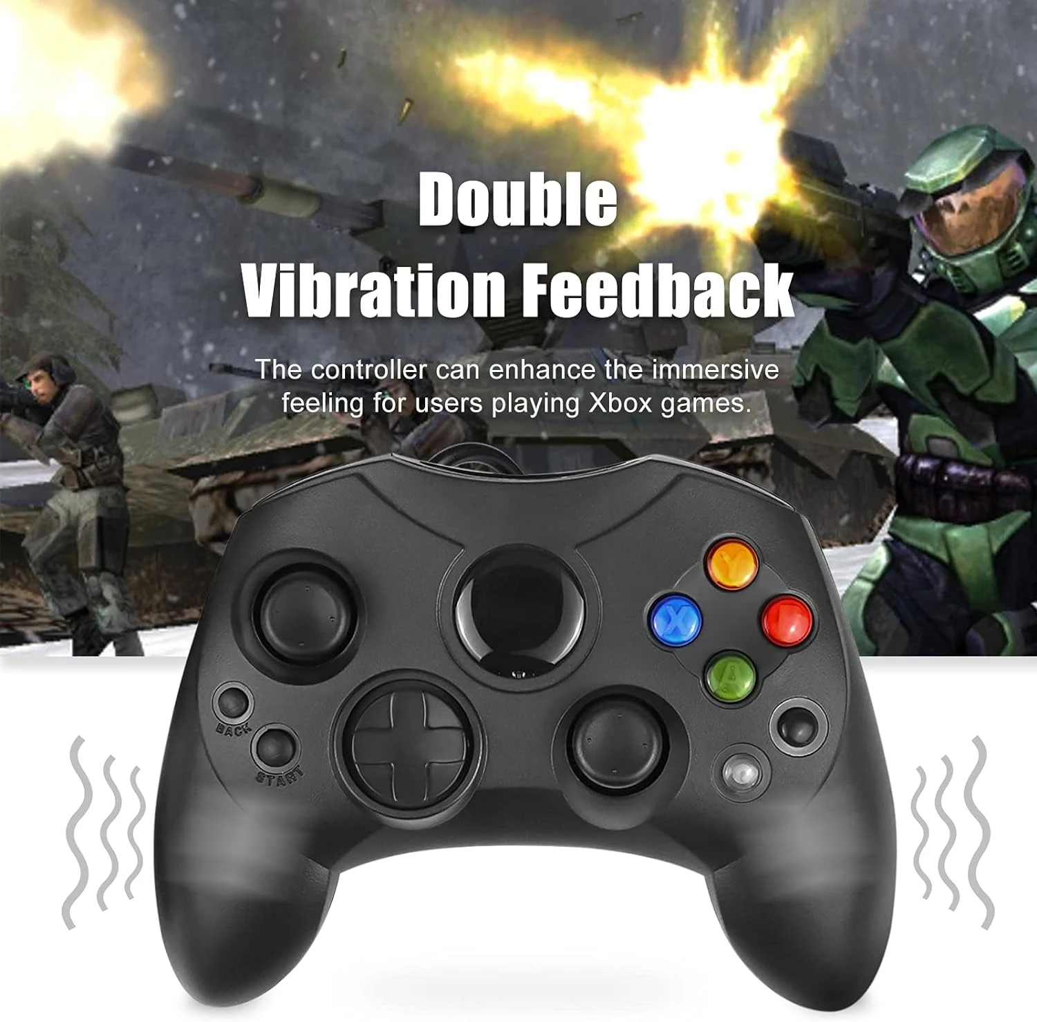 Controller Replacement for Xbox Controller S-Type/Original Xbox Controller,Classic Controller Compatible with Original Xbox Cons