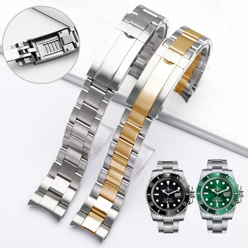 Uhrenarmband für Rolex SUBMARINER DAYTONA SUP GMT Herren Feinabstimmung Zugverschluss Luxusarmband 904L Edelstahl Armband 20mm Image