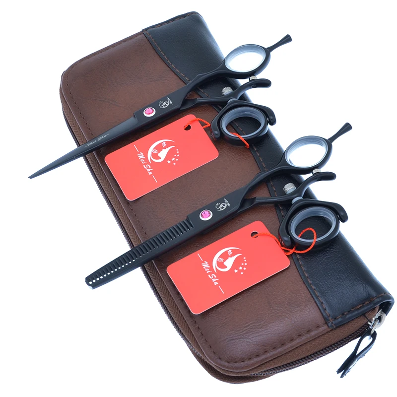 6 Zoll Drehgelenk Daumen Salon Haarschneideschere Friseur Effilierschere Stahl 440C Barber Styling Clippers Supplies A0121A Image