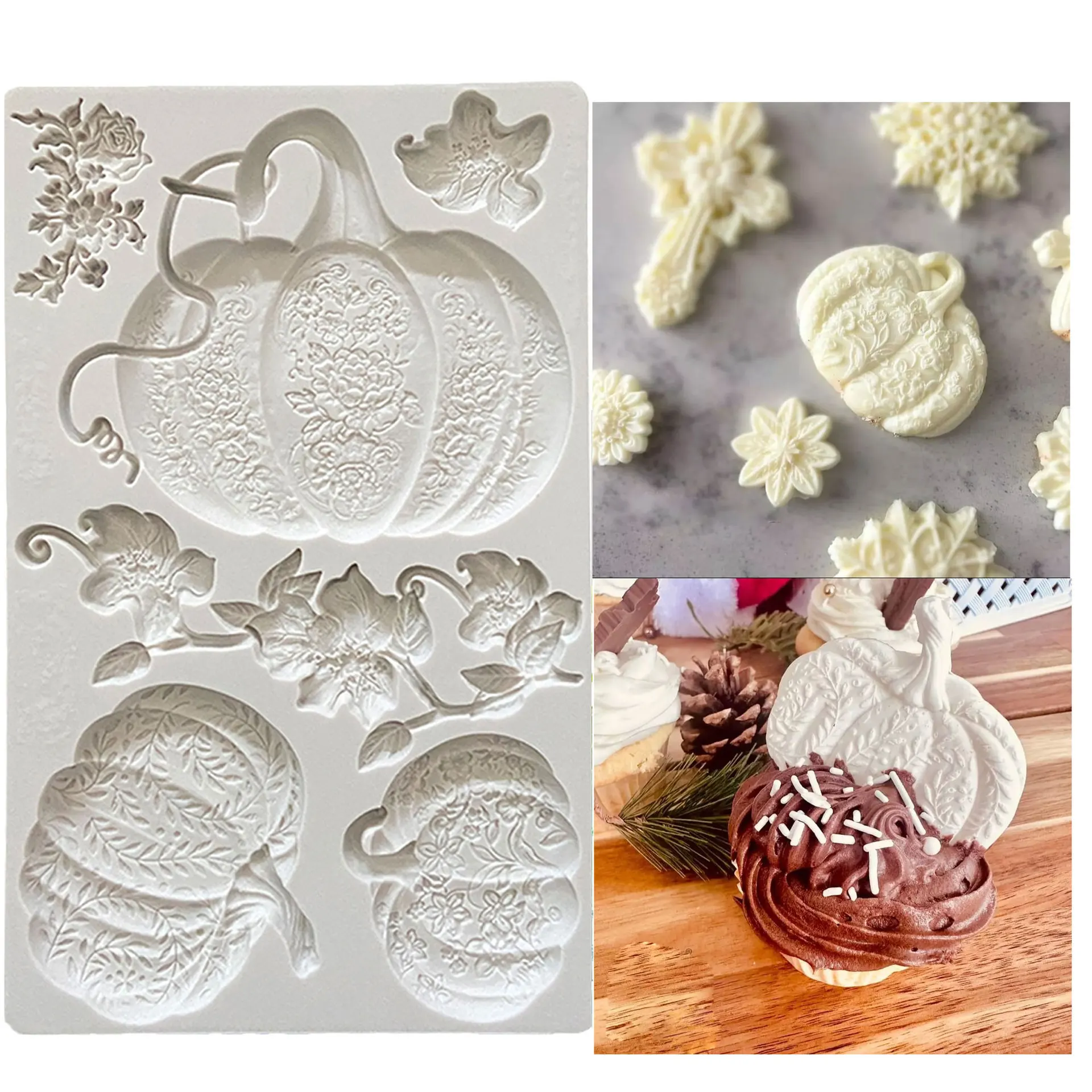 Neue große Kürbis Backen Werkzeug Kürbis Rebe Schokolade Form Fondant Schokolade Kuchen Form Kuchen Dekorieren Werkzeuge Image