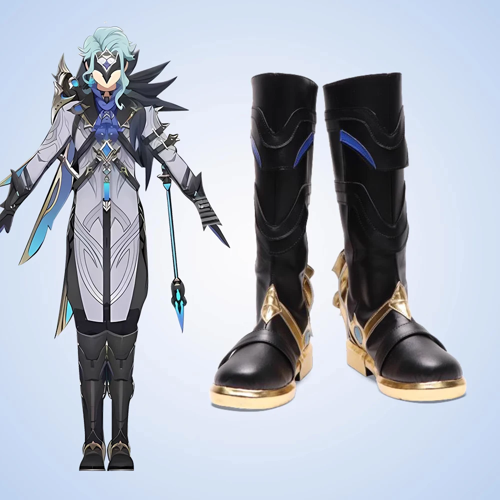 Anime Spiel Impact Fatui Harbingers Doctor Dottore Stiefel Cosplay Lange Stiefel Schuhe Frauen/Männer Stiefel Halloween PU Charakter Schuhe
