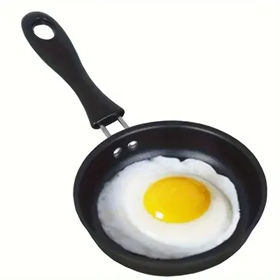 Mini Non-Stick Skillet with Cast Iron Handle - Easy Clean Egg Frying Pan Suitable for Induction Cookers & Gas Stoves