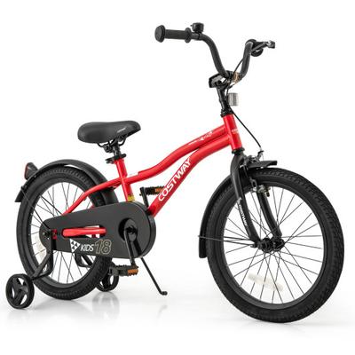 Costway 18 Inch Kids Bike Adjustable Bicycle with Reflectors and Bell for 4-8 Years Old