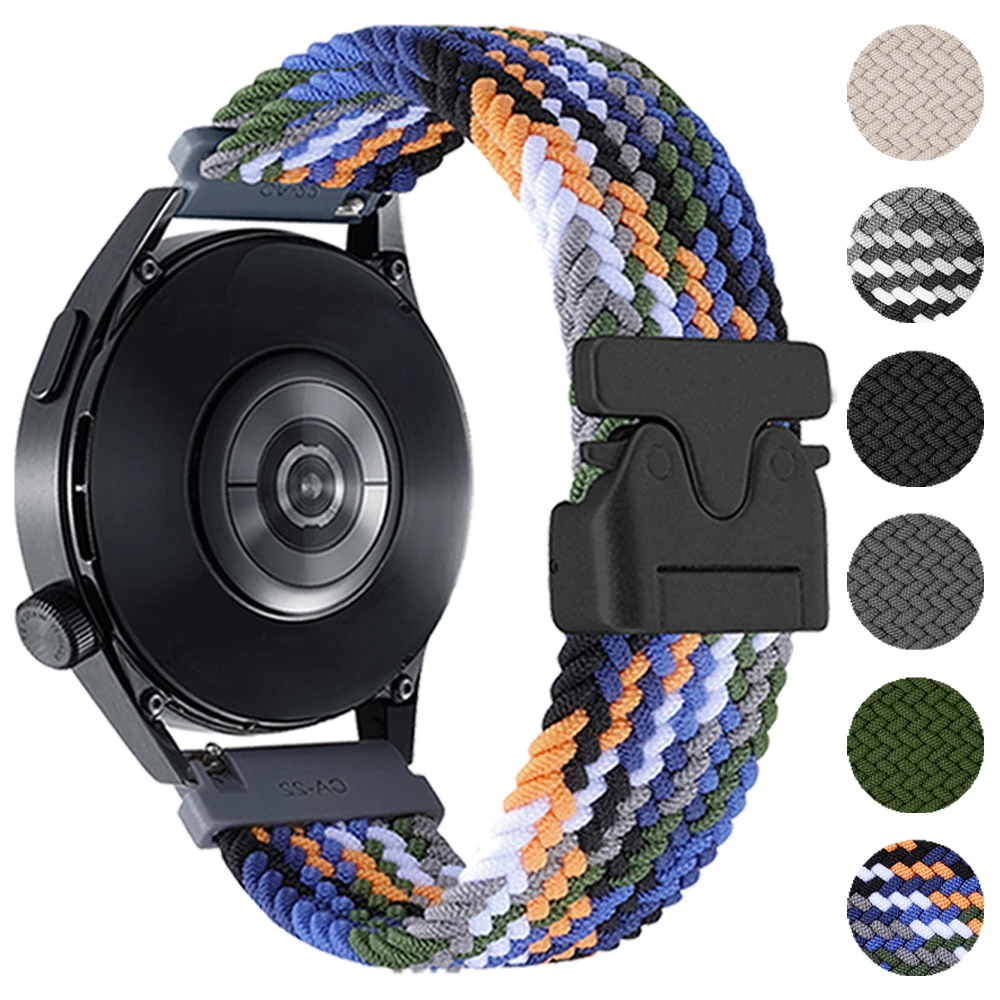 20 mm 22 mm Nylonband für Fossil Gen 6 44 mm Gen6 Gen 5 5e/Gen5 LTE 45 mm Band für Fossil Gen 6 4 geflochtene elastische Bänder Armband Image