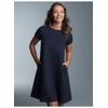 Jerseykleid TRIGEMA "TRIGEMA Kleid in Piqué-Qualität", Damen, Gr. XL, US-Größen, blau (navy), 100% Baumwolle, feminin, Kleider